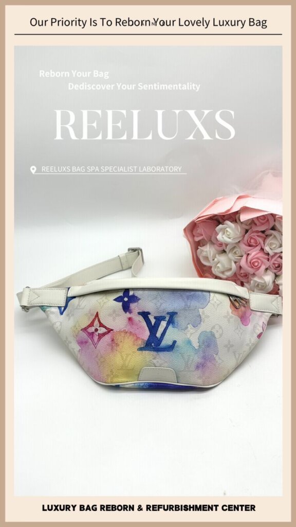 Discovery Watercolor Monogram Bumbag Leather Damaged & Canvas Cracked Damaged — frame 2