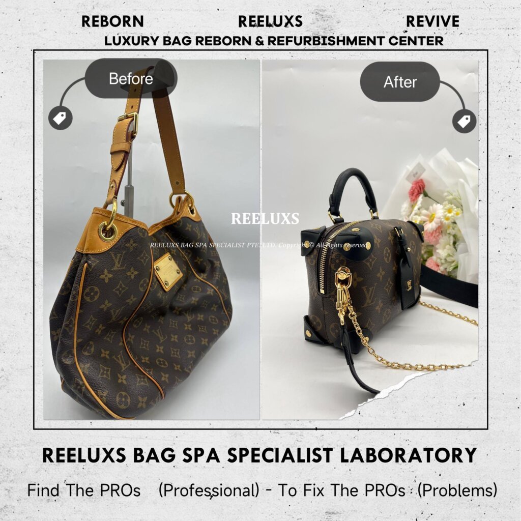 Galliera Monogram Canvas Bag Vachetta Oxidation Customized To LOUIS VUITTON Petite Malle… — frame 3