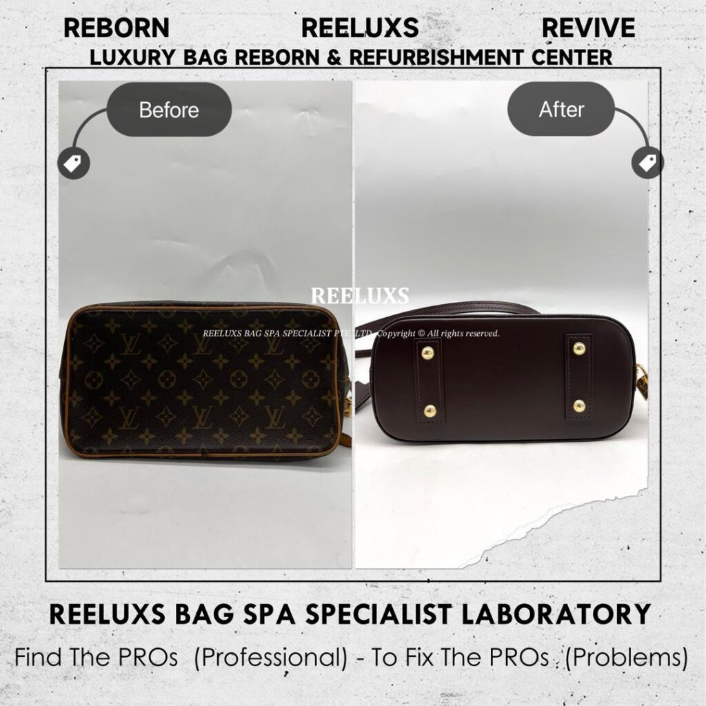 Palermo PM Customized into LOUIS VUITTON Alma BB Monogram Canvas with Brown… — frame 7