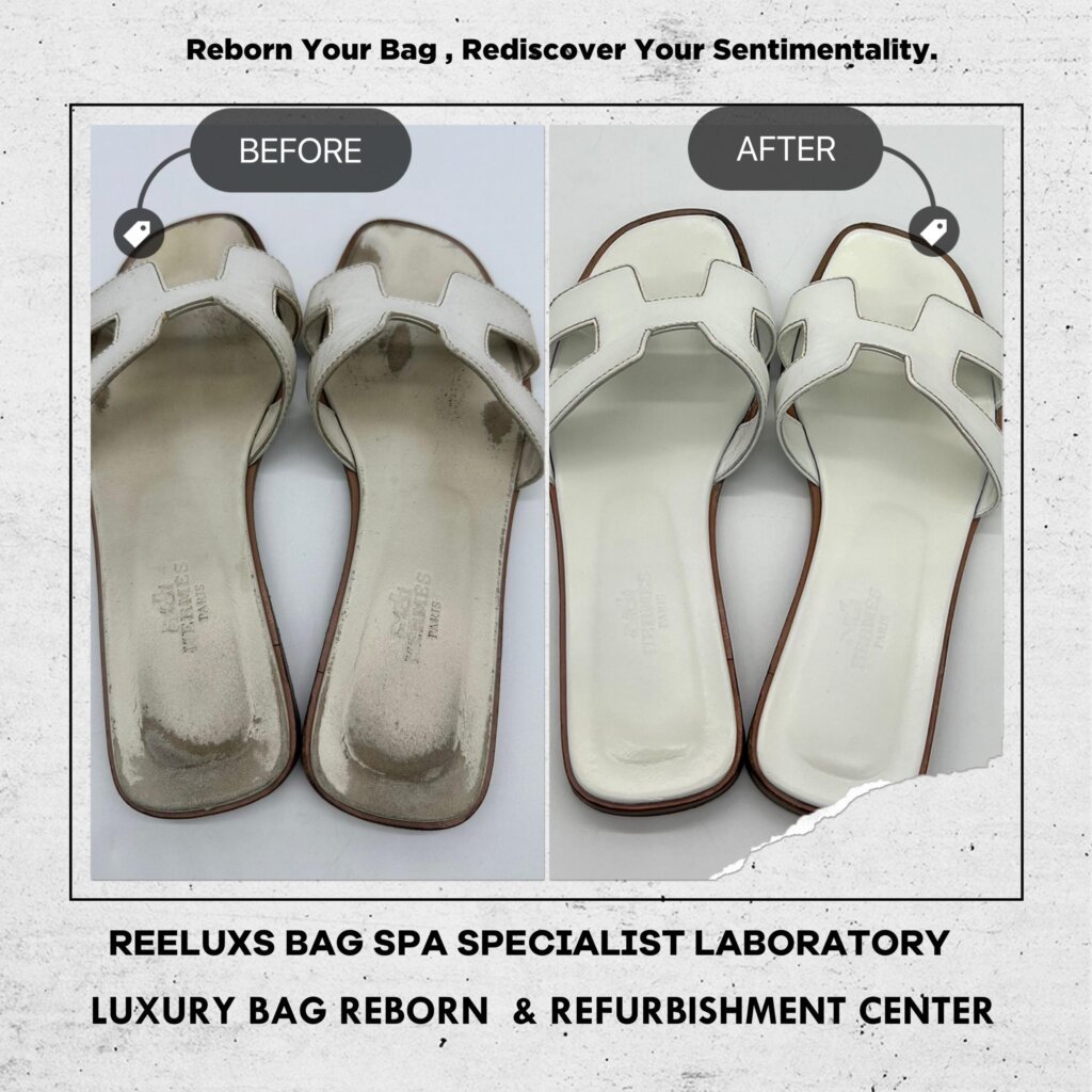 Oran Sandal Leather Peel Off Color Damaged & Sole Cracked Damaged Refurbisment — frame 3