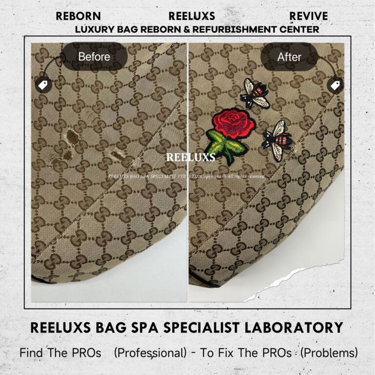 Gucci Sukey Boston Bag (GG Canvas) Fabric Damage – Customized Bee & Rose Refurbishment