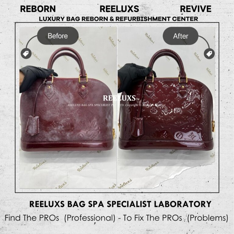 Louis Vuitton Alma Handbag Patent Leather Mold Oxidation Damaged & Color Damaged Refurbishment