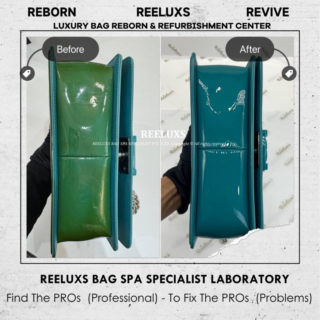 Boy Flap Bag Patent Leather Color Damaged Oxidation — frame 4