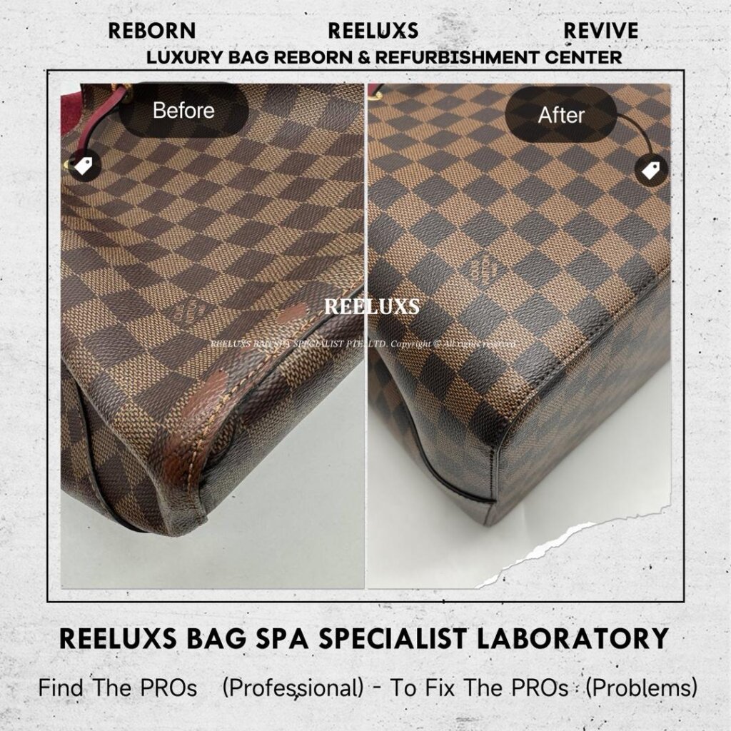 Damier Ebene Noé Bucket Bag Peeling & Damaged Canvas Replacement & Full… — frame 14