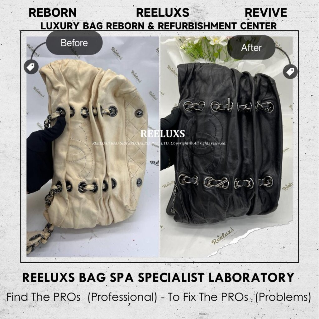 Timeless Sharpei Chain Shoulder Bag Leather Color Transfer Damaged & Faded Change… — frame 3