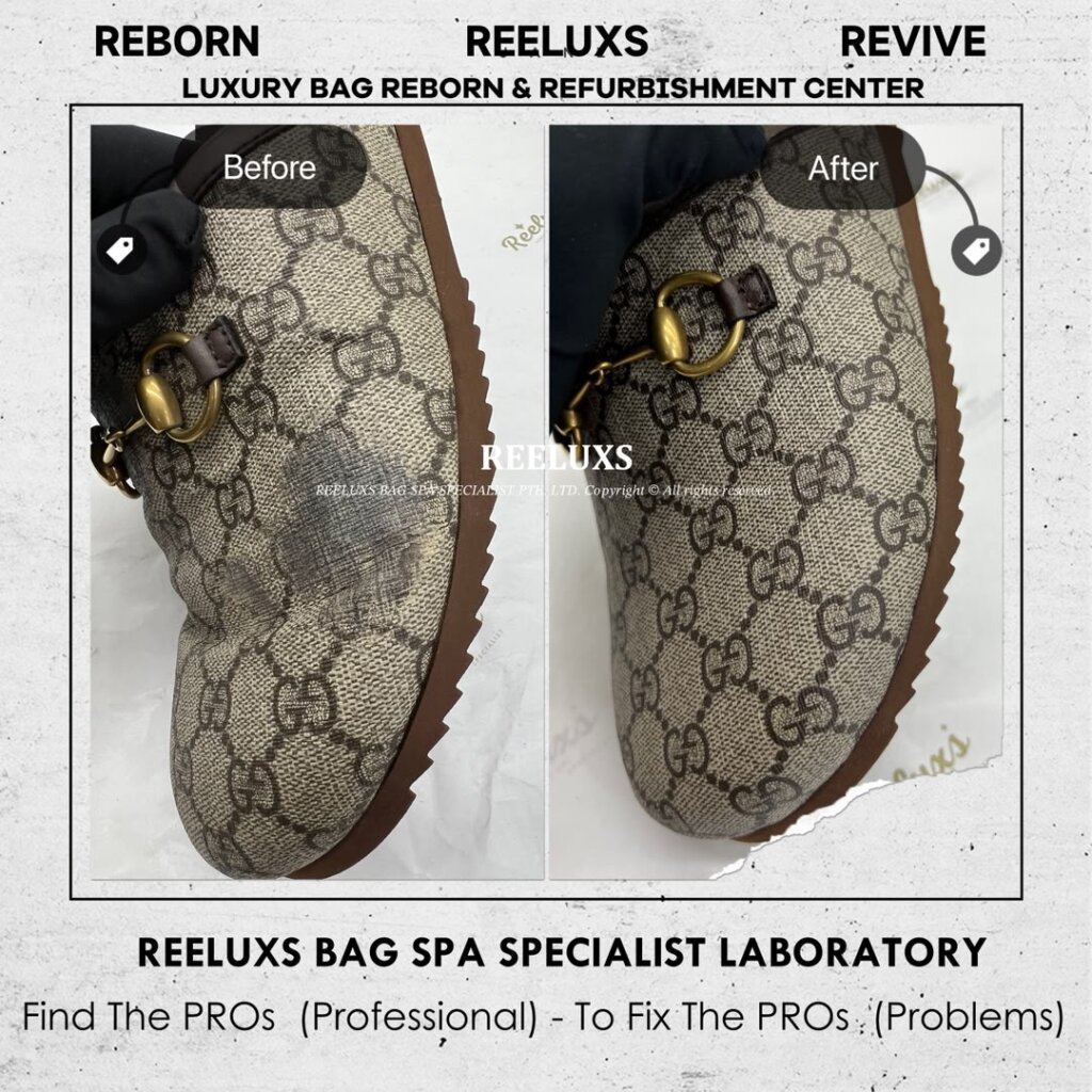 GG Supreme Horsebit Mules Canvas Peel Off Damaged & Oxidation — frame 2