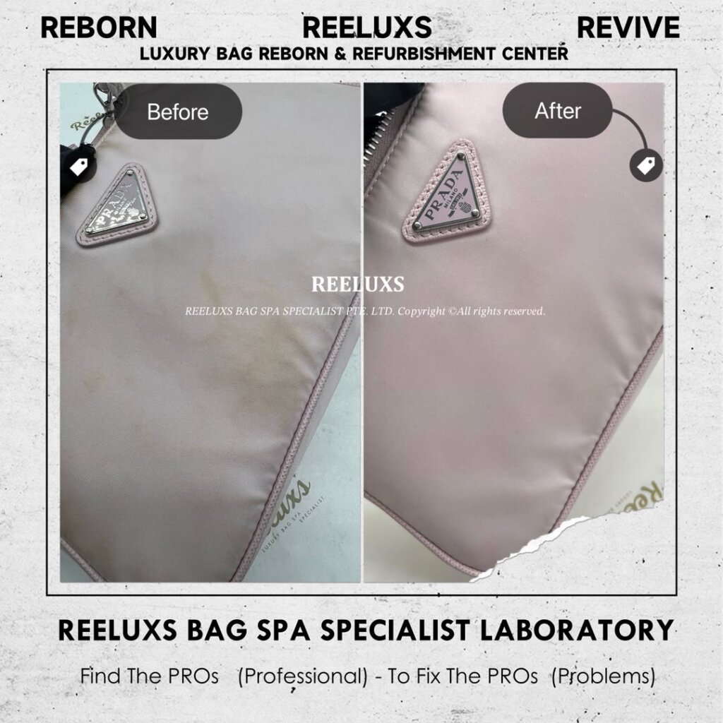 Re-Edition 2005 Nylon Shoulder Bag Nylon Dirty & Yellowish Stain Problem Nano… — frame 5