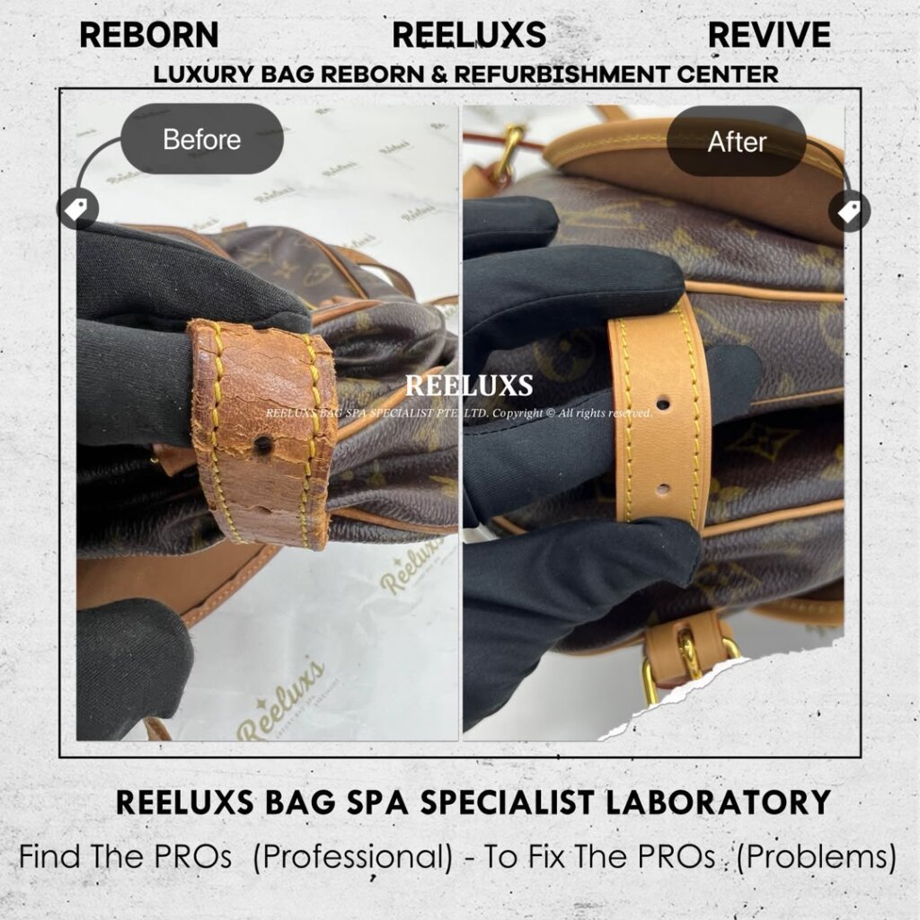 Saumur Monogram Canvas Bag Vachetta Cracked Damaged & Oxidation Hardware Tarnish Oxidation… — frame 6