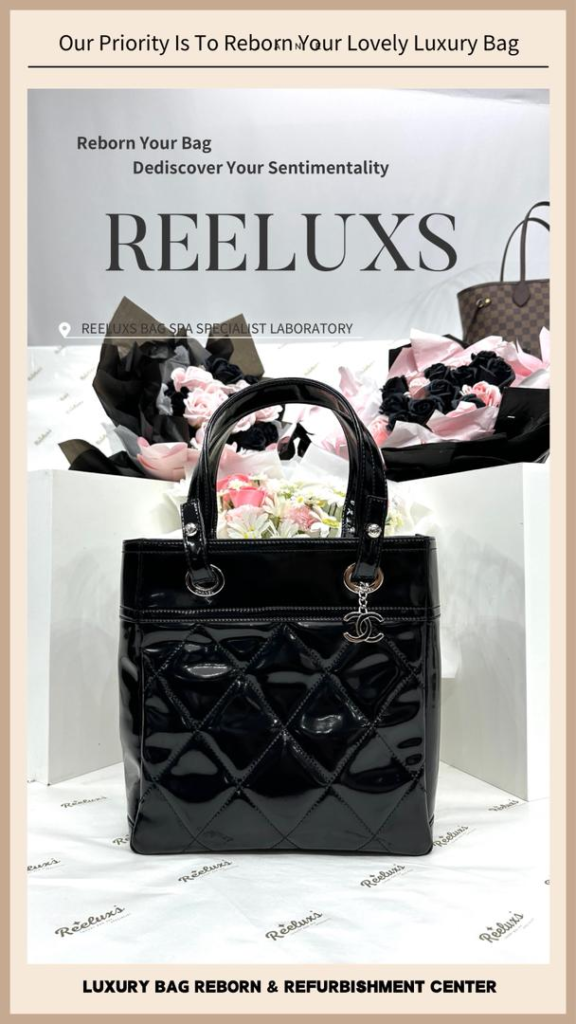 Paris-Biarritz Tote Bag Patent Leather Sticky Melted & Oxidation Refurbishment & Hardware… — frame 7