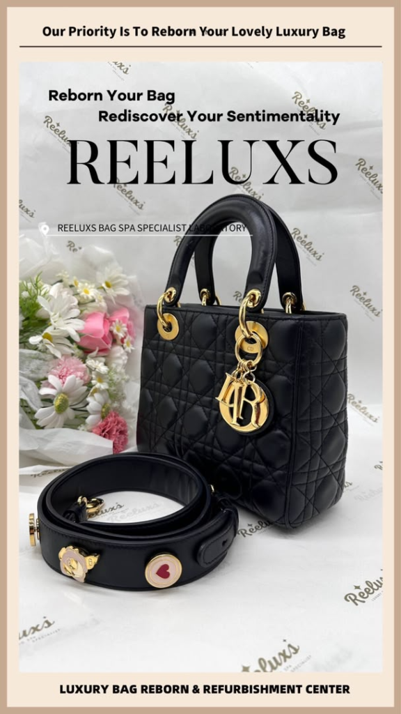 Lady Dior Medium Lambskin Oil Edge Crack Replacement Entire Hardware Tarnish &… — frame 9