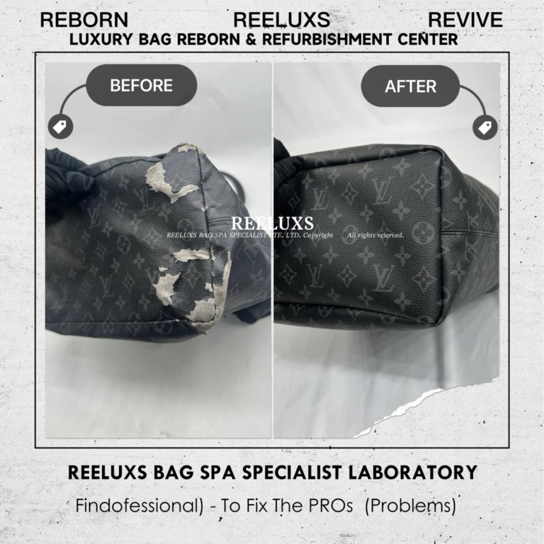 Louis Vuitton x Fragment Cabas Light Monogram Eclipse Tote Bag Canvas Cracked Broken & Oxidation & Logo Printing Damaged Refurbishment