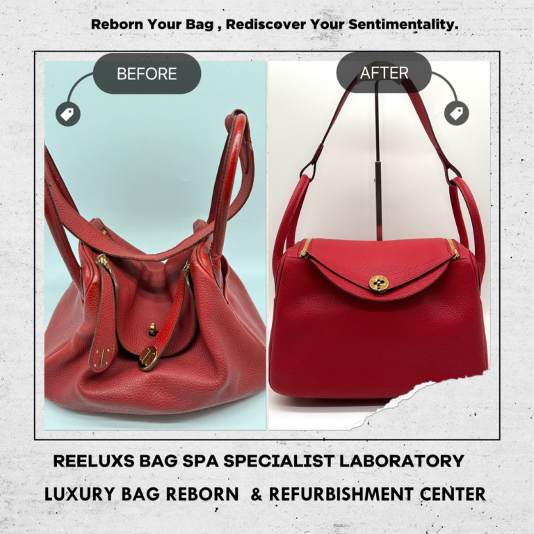 Hermès Lindy Bag Side Leather & Handle Insect Bite Damage Metal Color Faded & Scratches 24K Metal Gold Re-plating Refurbishment