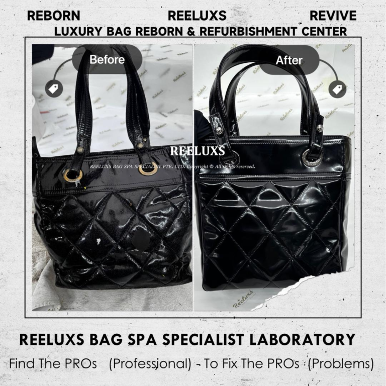 Chanel Paris-Biarritz Tote Bag Patent Leather Sticky Melted & Oxidation Refurbishment & Hardware Tarnish and Faded Re- Plating