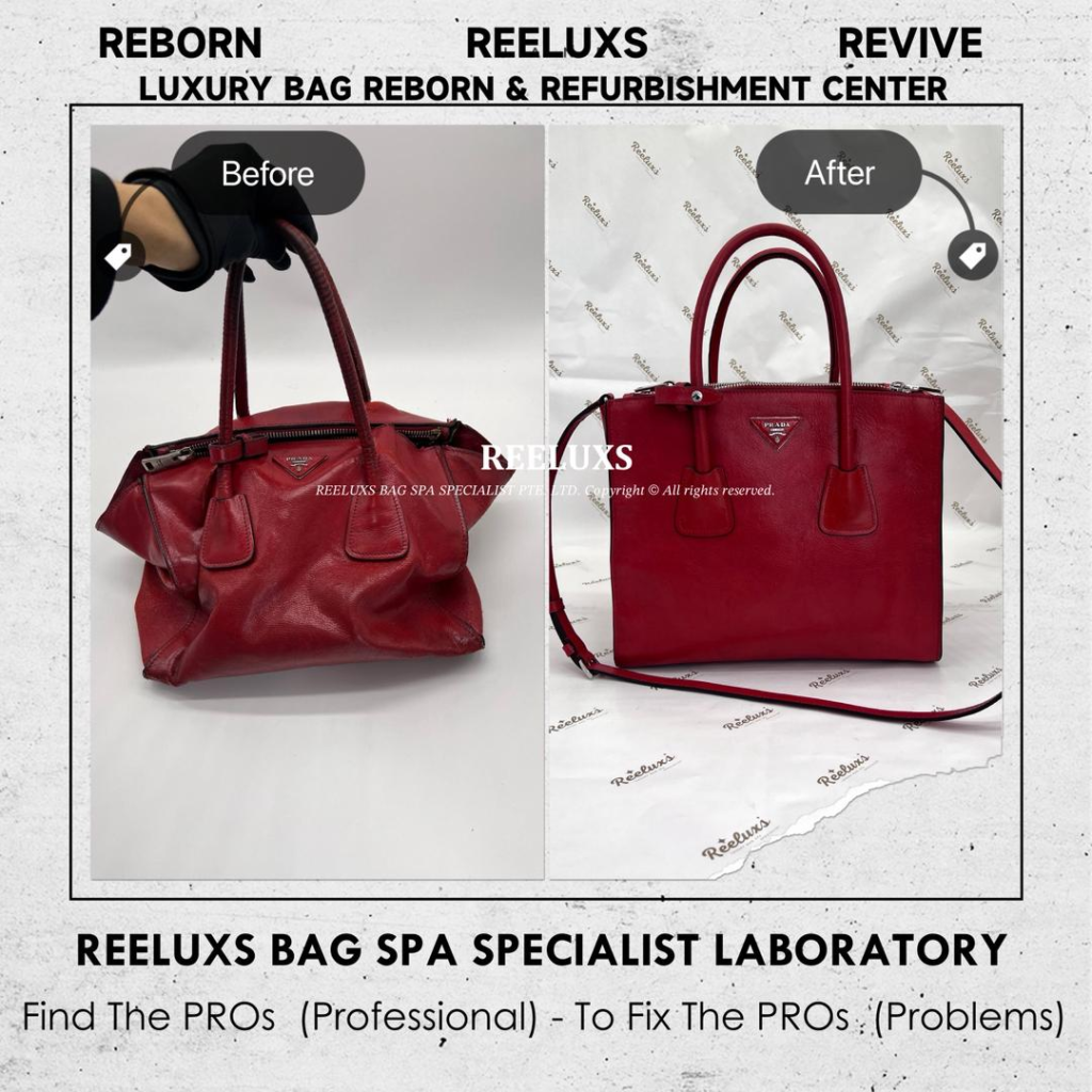 Saffiano Lux Tote Bag Entier Leather Damage & Broken Oxidation — frame 3