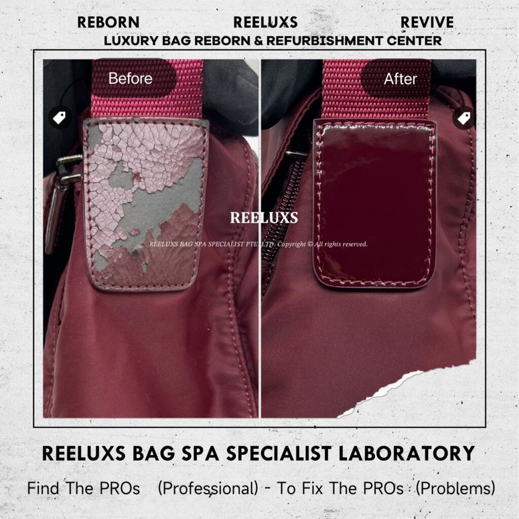 Re-nylon Shoulder Bag Nylon Faded Entire Leather Crack & Damaged Oxidation — frame 5