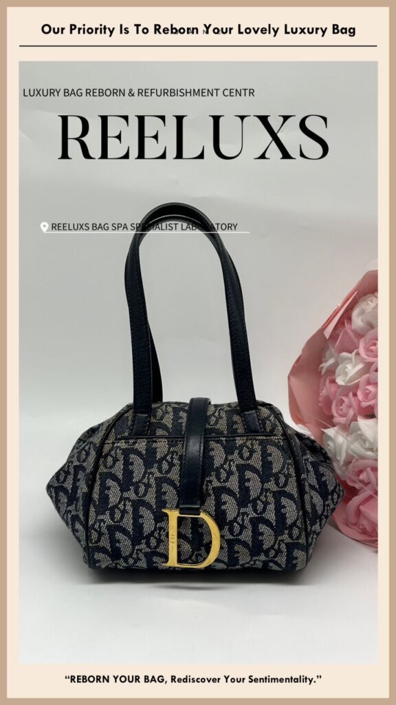 Christian Dior Trotter Top- Handle Handbag Fabric Yellowish Stain Nano Fabric Deep… — frame 5