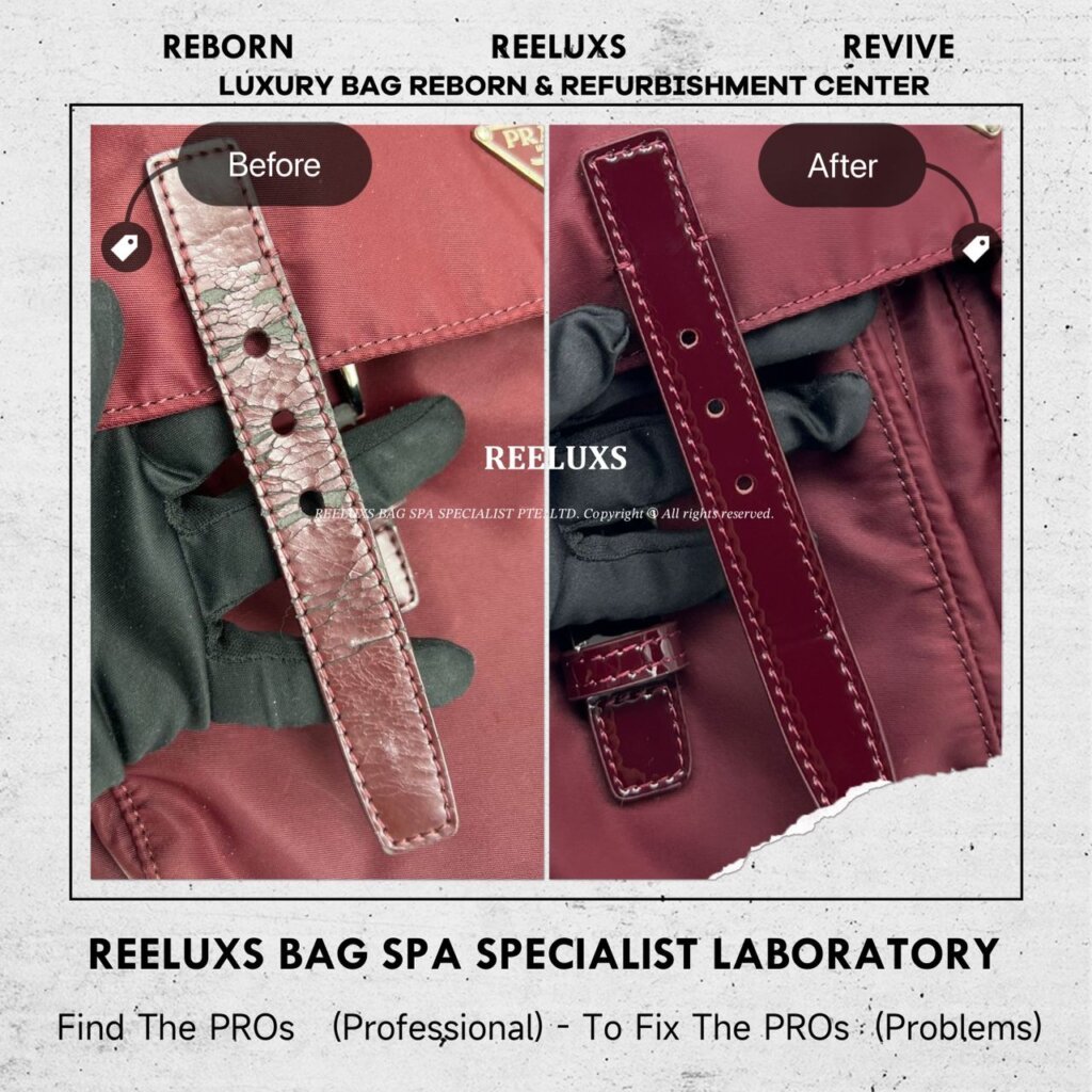 Re-nylon Shoulder Bag Nylon Faded Entire Leather Crack & Damaged Oxidation — frame 6