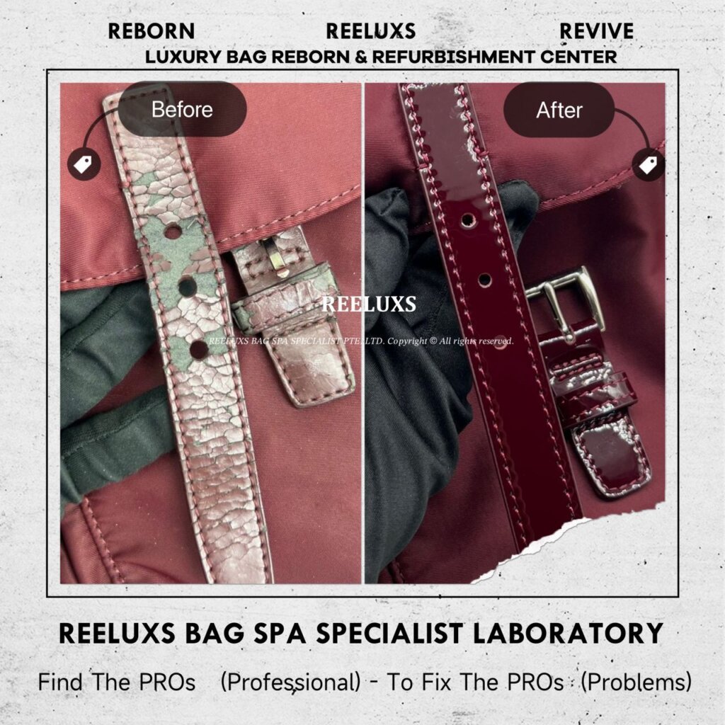 Re-nylon Shoulder Bag Nylon Faded Entire Leather Crack & Damaged Oxidation — frame 3