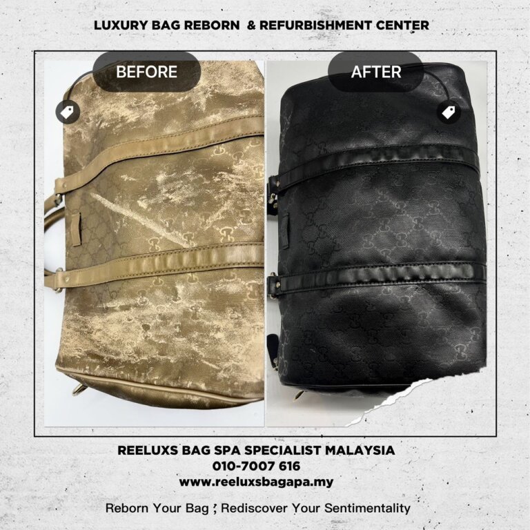 Gucci GG Supreme Boston Bag Metallic Color Peeling & Damage Restoration, Color Change to Black | REELUXS ✨🖤👜