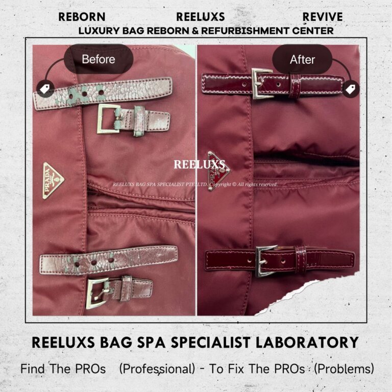 Prada Re-nylon Shoulder Bag Nylon Faded Entire Leather Crack & Damaged Oxidation Replacement
