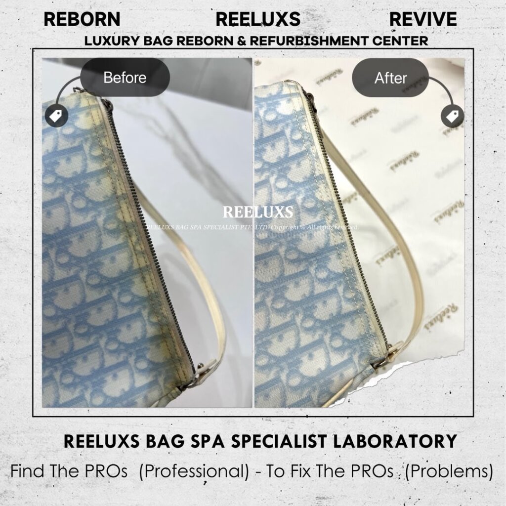 Christian Dior Oblique Saddle Pochette Bag Canvas Yellowish Stain Problem Nano Spa… — frame 4