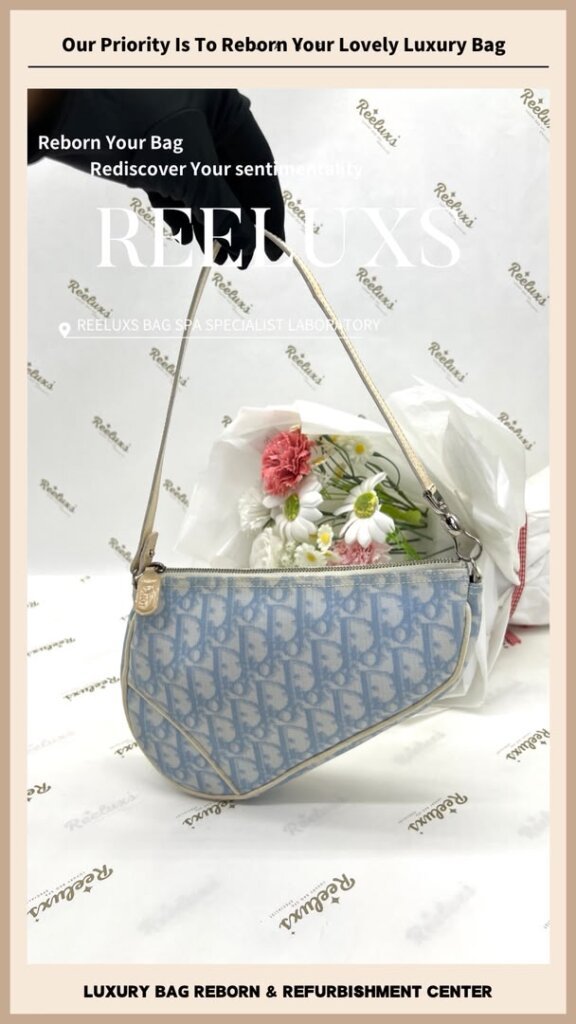 Christian Dior Oblique Saddle Pochette Bag Canvas Yellowish Stain Problem Nano Spa… — frame 6