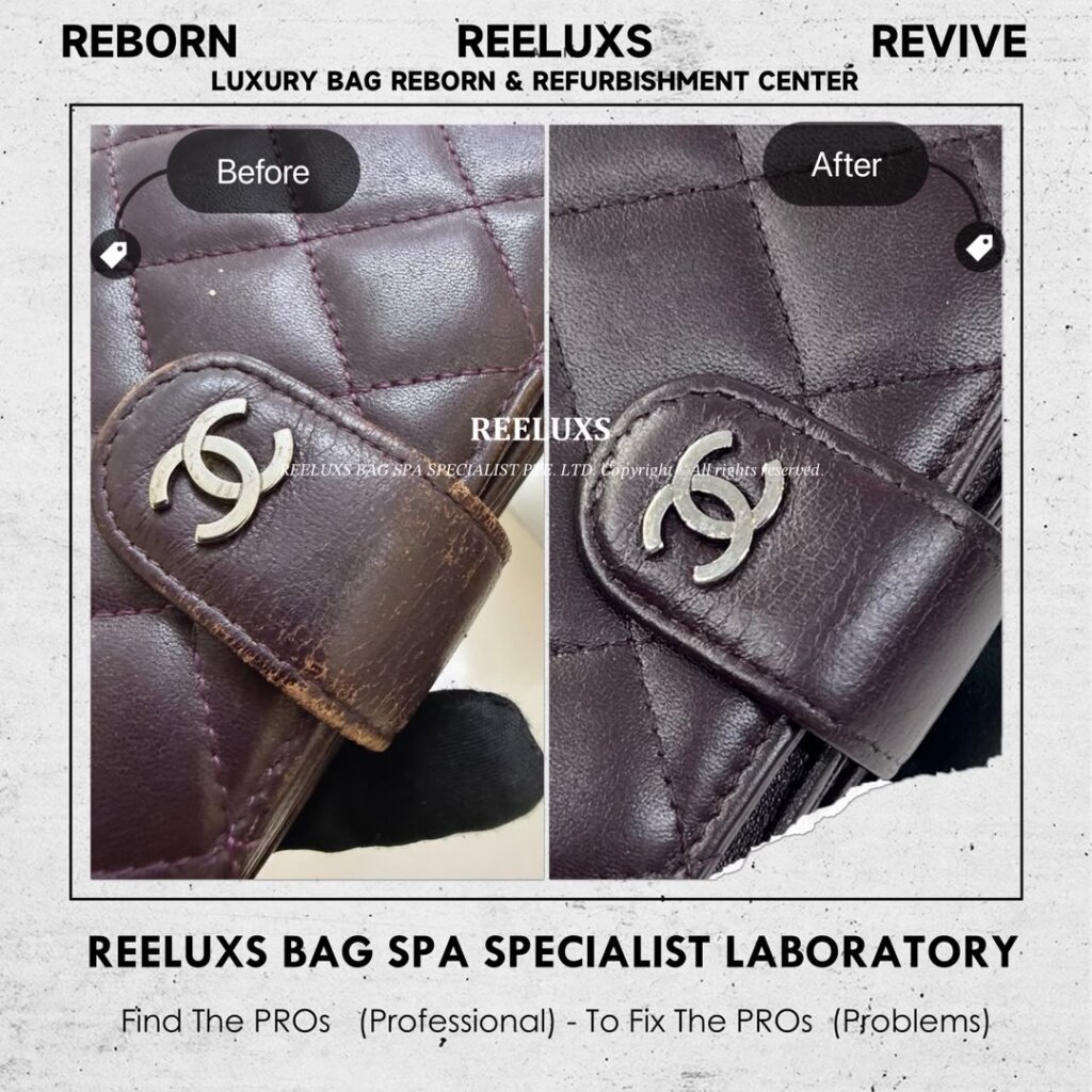 Chanel Wallet Inner Color Stain Color Fadeed Leather Peel Off Corner Damaged — frame 8