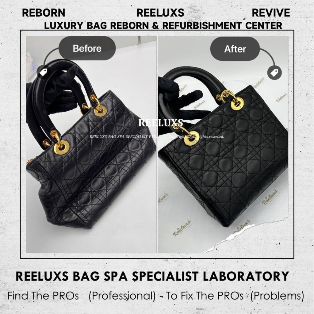Lady Dior Bag Leather Run Of Shape Structure Re-Shape Refurbishment & Corner… — frame 3