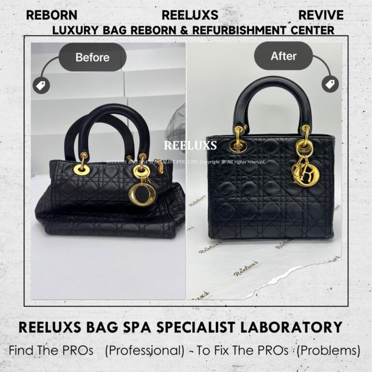 Dior Lady Dior Bag Leather Run Of Shape Structure Re-Shape Refurbishment & Corner Color Faded Restoration