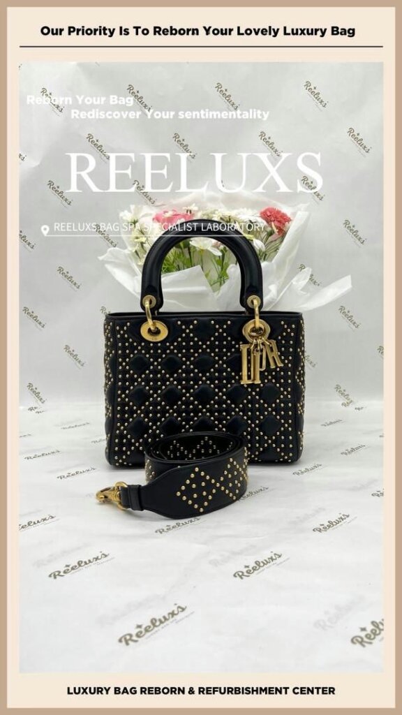 Lady D-Lite Studded Bag Leather Run Of The Shape Structure Re-Shape Refurbishment… — frame 7