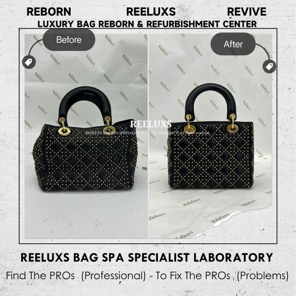 Lady D-Lite Studded Bag Leather Run Of The Shape Structure Re-Shape Refurbishment… — frame 4