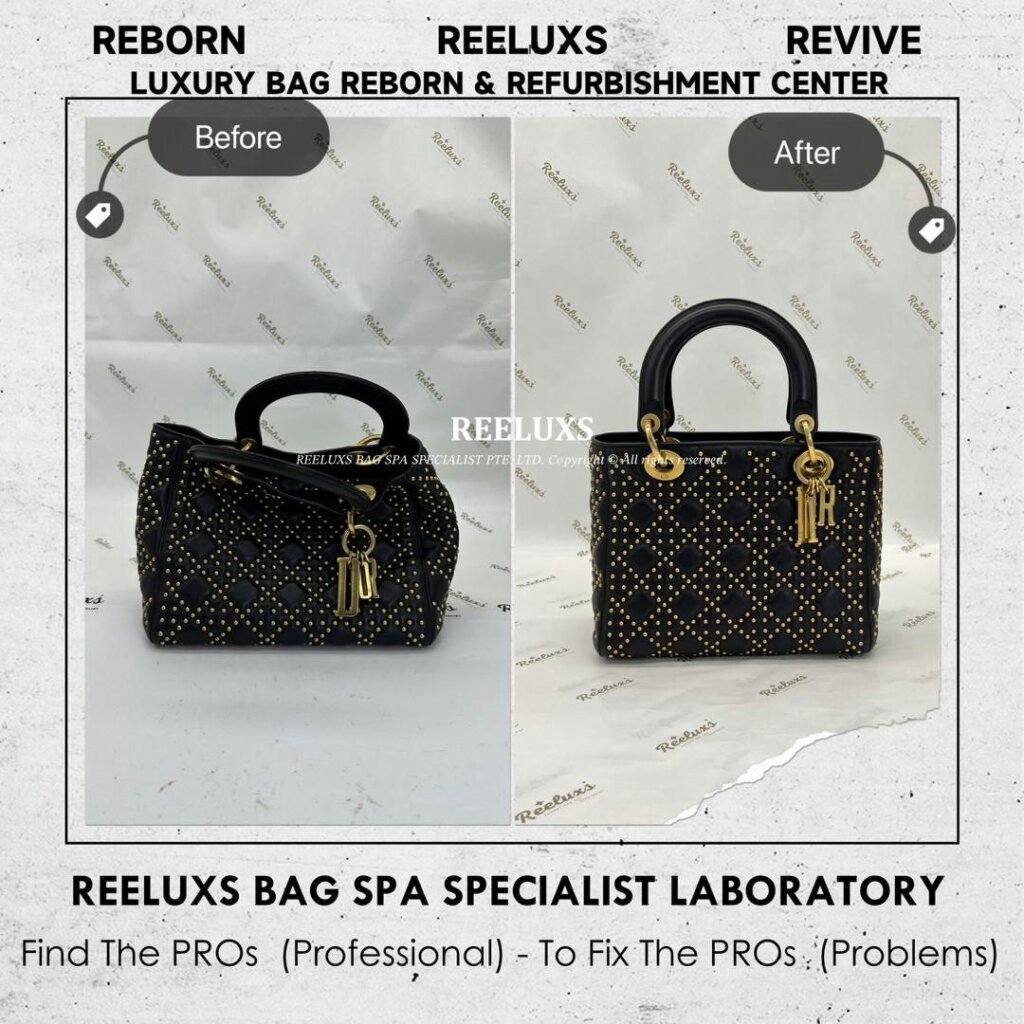 Lady D-Lite Studded Bag Leather Run Of The Shape Structure Re-Shape Refurbishment… — frame 2