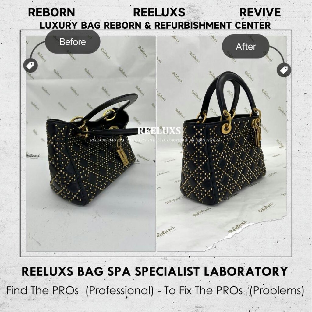 Lady D-Lite Studded Bag Leather Run Of The Shape Structure Re-Shape Refurbishment… — frame 3