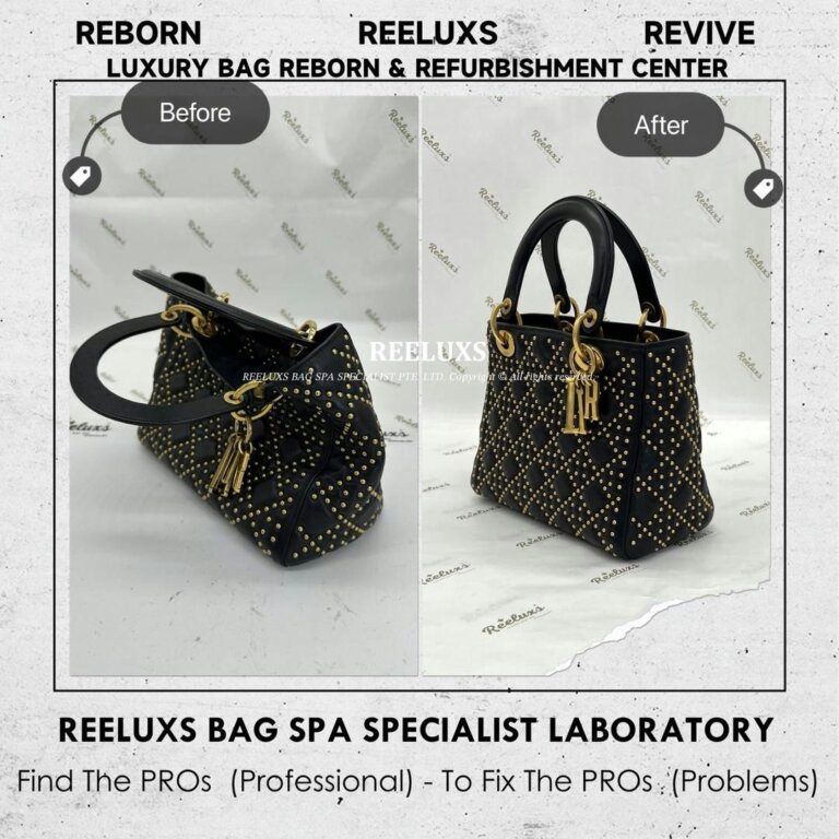 Dior Lady D-Lite Studded Bag Leather Run Of The Shape Structure Re-Shape Refurbishment | REELUXS