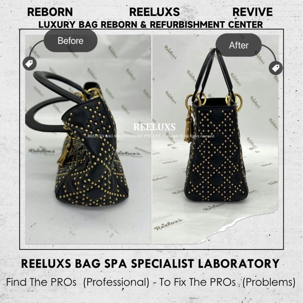 Lady D-Lite Studded Bag Leather Run Of The Shape Structure Re-Shape Refurbishment… — frame 5