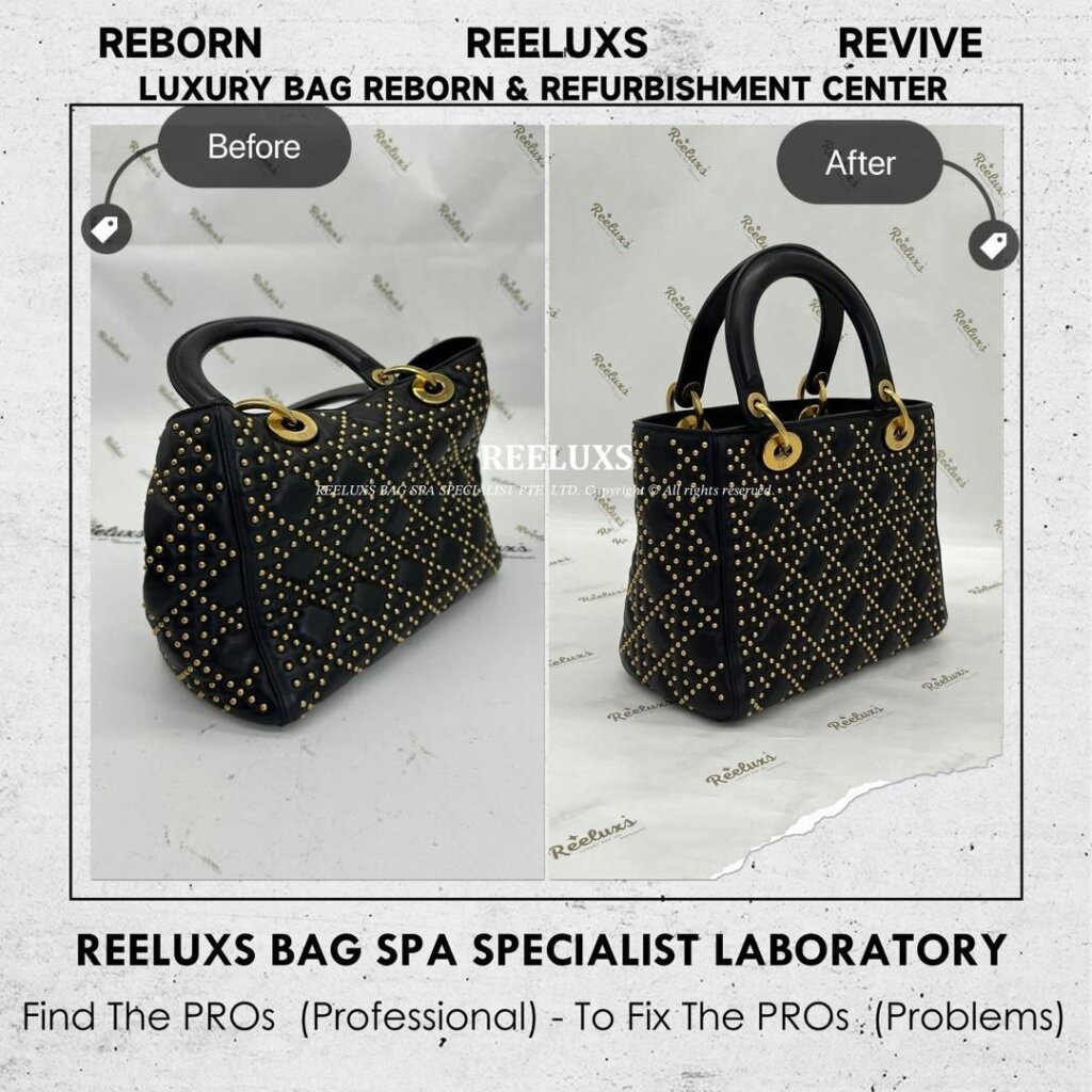 Lady D-Lite Studded Bag Leather Run Of The Shape Structure Re-Shape Refurbishment… — frame 6