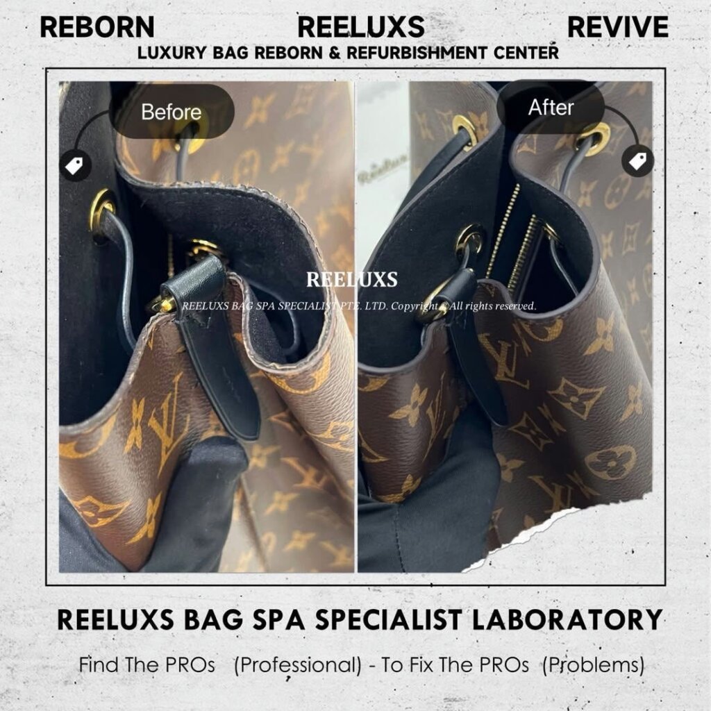 Louis Vuitton NéoNoé Bucket Bag Trim Oil Edge Cracked & Damage Replacement… — frame 2