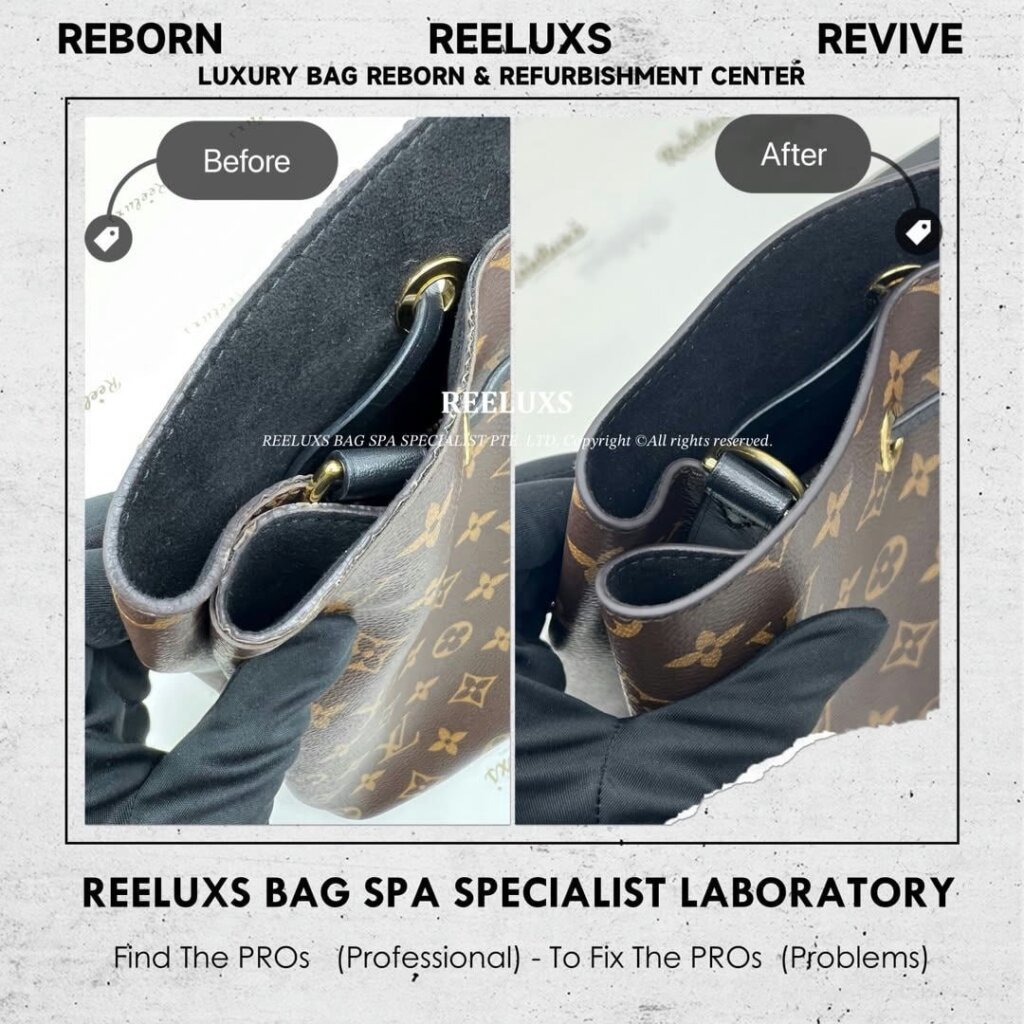 Louis Vuitton NéoNoé Bucket Bag Trim Oil Edge Cracked & Damage Replacement… — frame 3