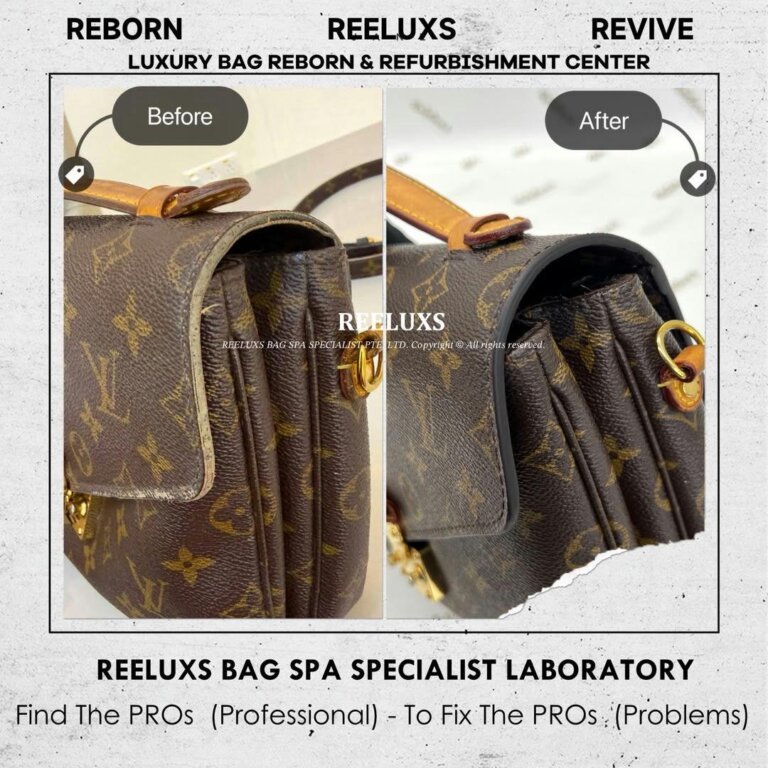 Louis Vuitton Pochette Metis Bag Canvas Oil Edge Stain Nano Spa Deep Cleaning Treatment & Entire Oil Edge Melted, Cracked & Damaged Replacement I REELUXS
