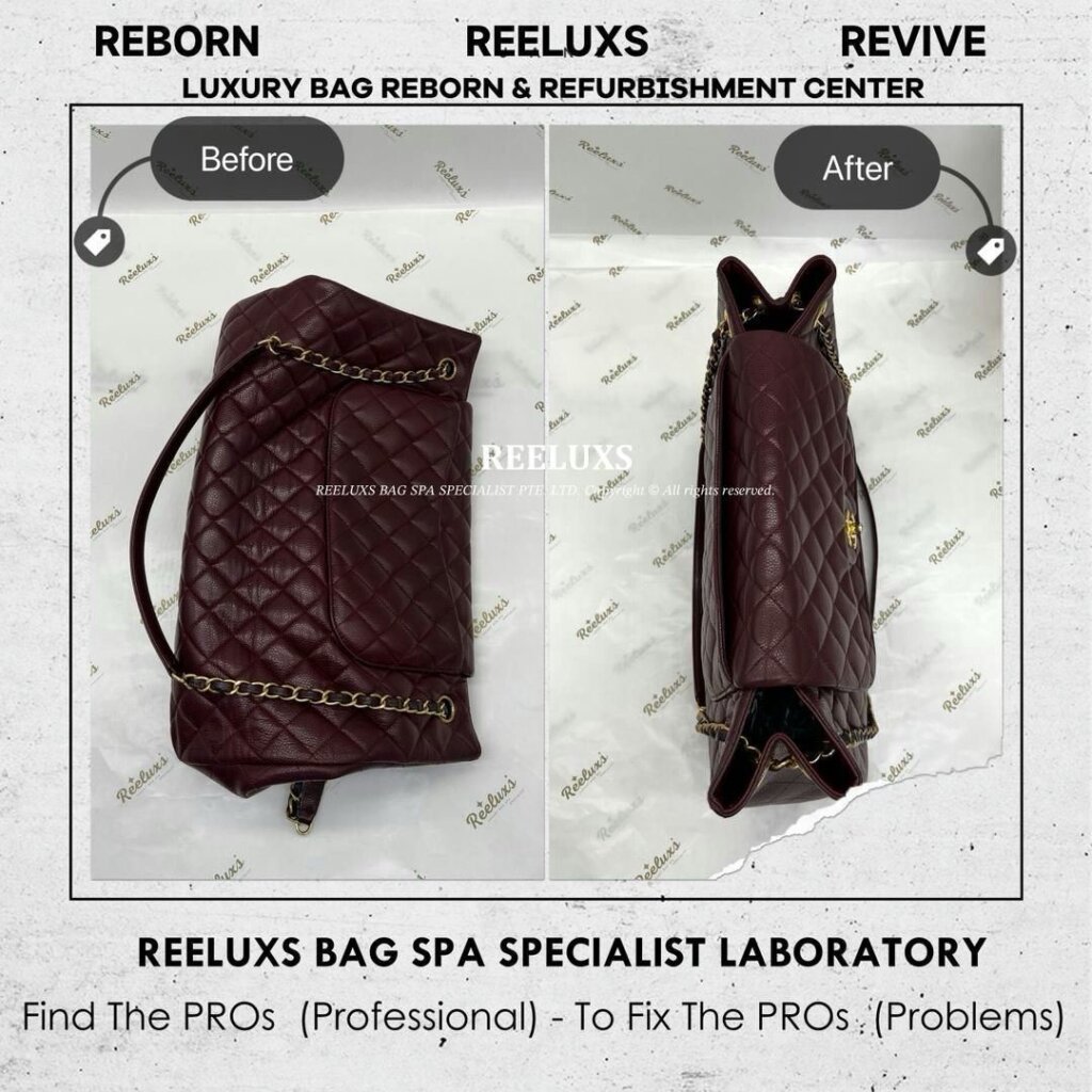 Vintage Quilted Leather Bag Run Out Of The Shape Structure Re-shaping Refurbishment… — frame 7