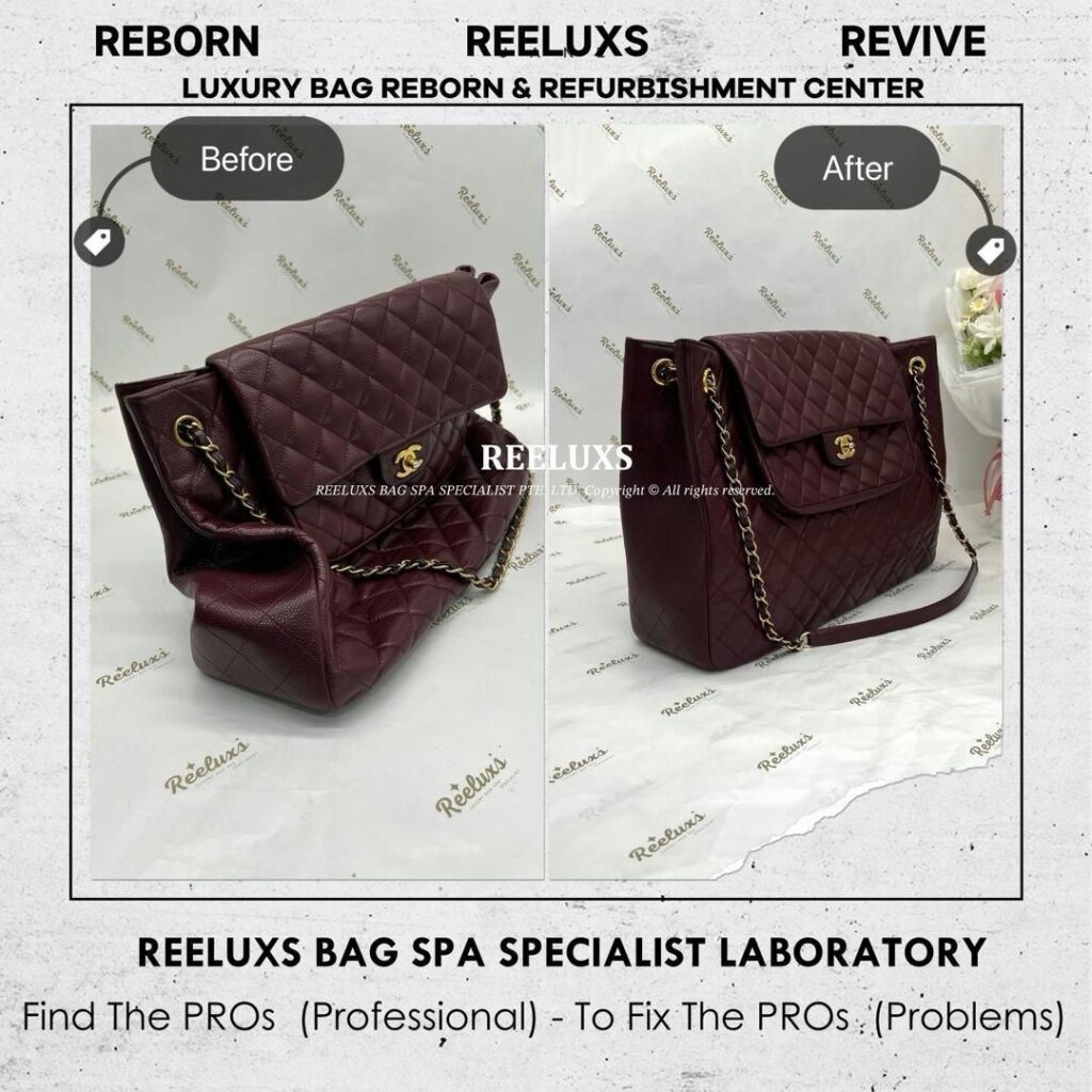 Vintage Quilted Leather Bag Run Out Of The Shape Structure Re-shaping Refurbishment… — frame 5