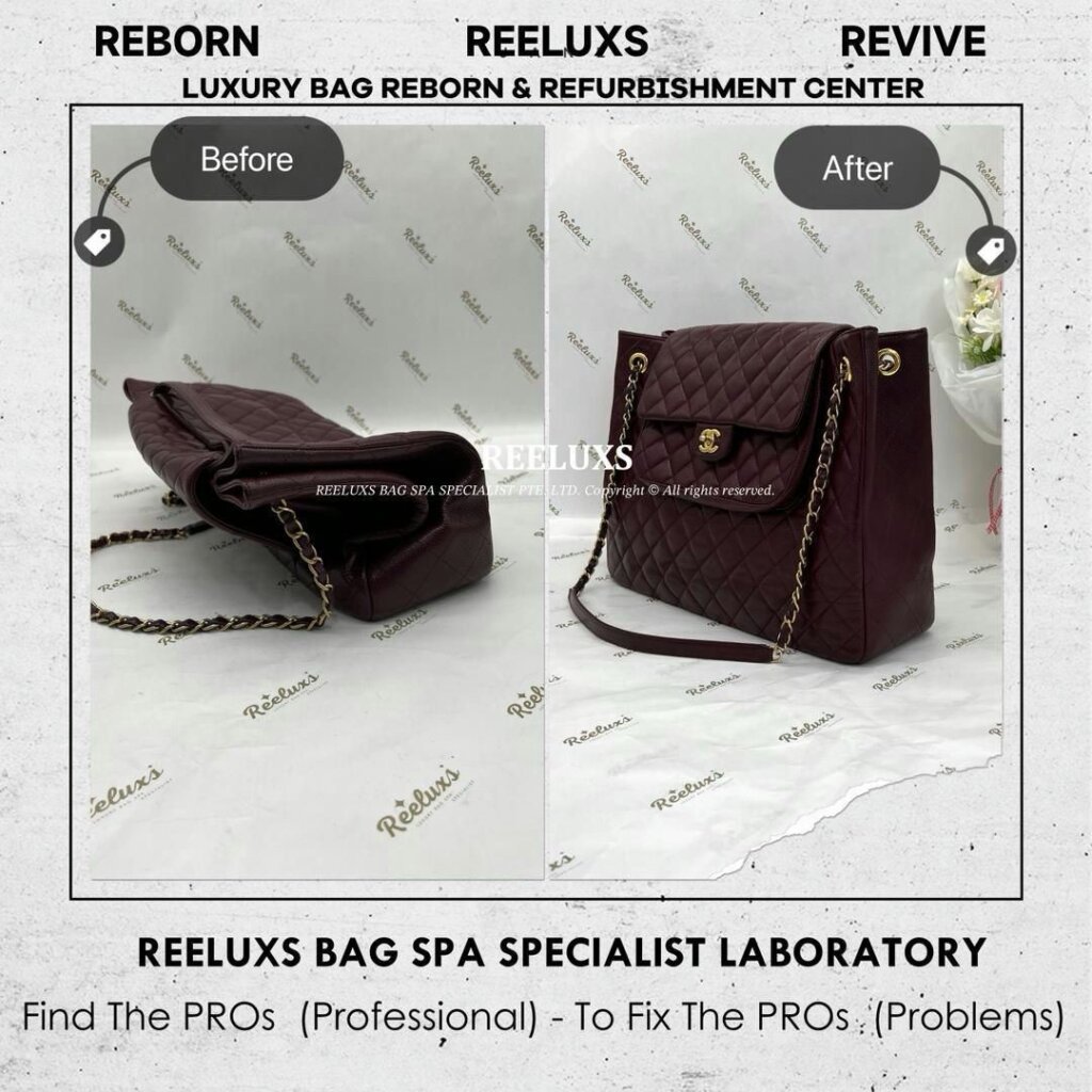 Vintage Quilted Leather Bag Run Out Of The Shape Structure Re-shaping Refurbishment… — frame 3