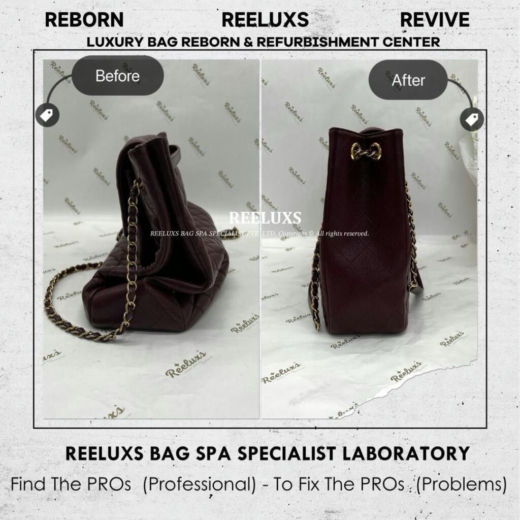 Vintage Quilted Leather Bag Run Out Of The Shape Structure Re-shaping Refurbishment… — frame 2