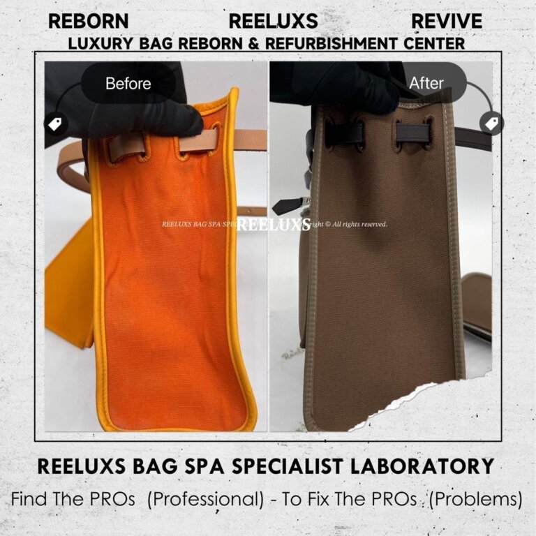 Hermès Herbag Fabric Bubble Pop Up Heavy Color Stain Damaged Refurbishment | REELUXS