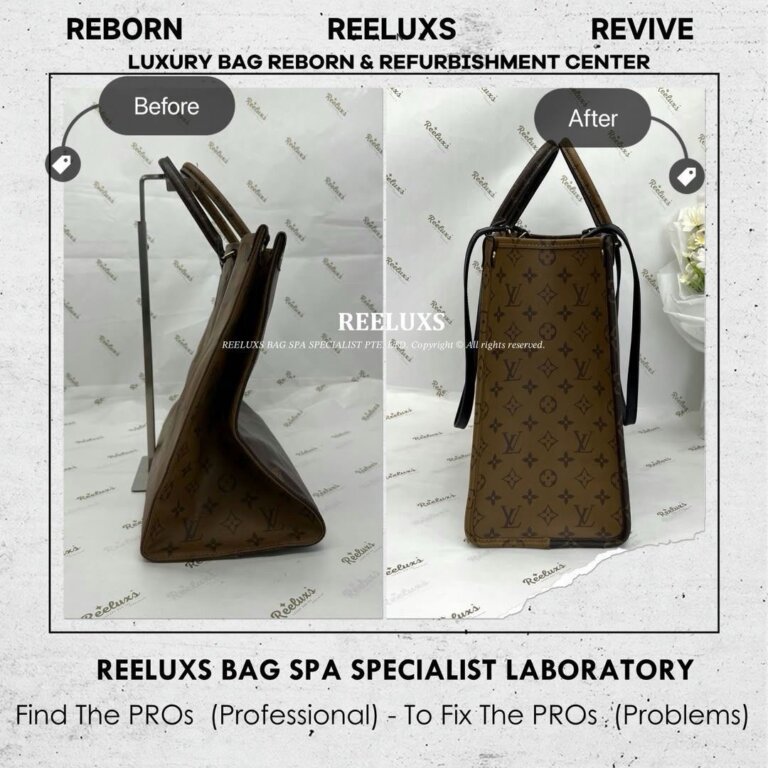 Louis Vuitton OnTheGo Tote Bag Trim Cracked Damaged, Oil Edge Cracked Damaged & Run Of The Shape Re-Structure Reshape Refurbishment I REELUXS