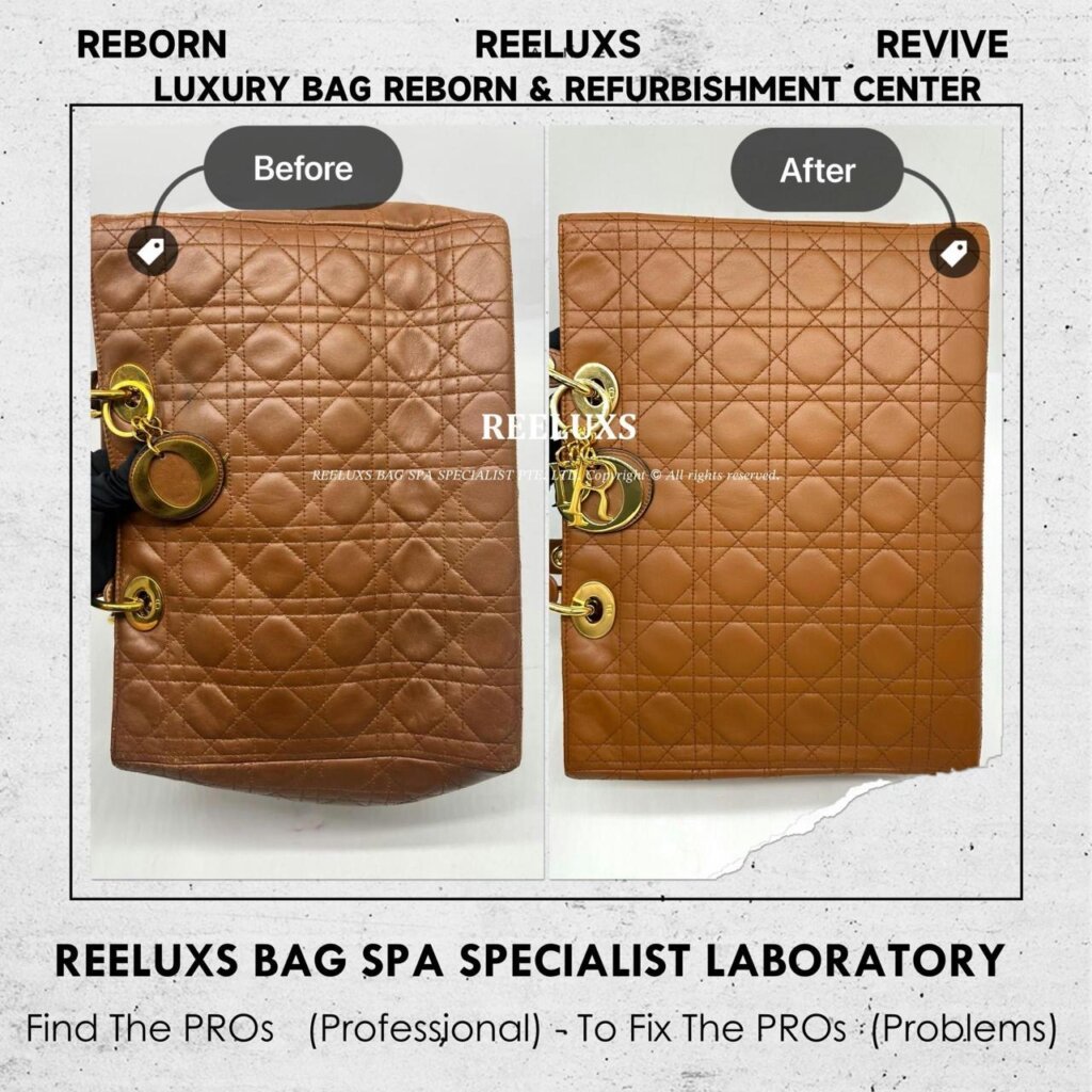 Lambskin Large Size Handbag Leather Scratches Structure Damaged Gold Hardware Faded — frame 11