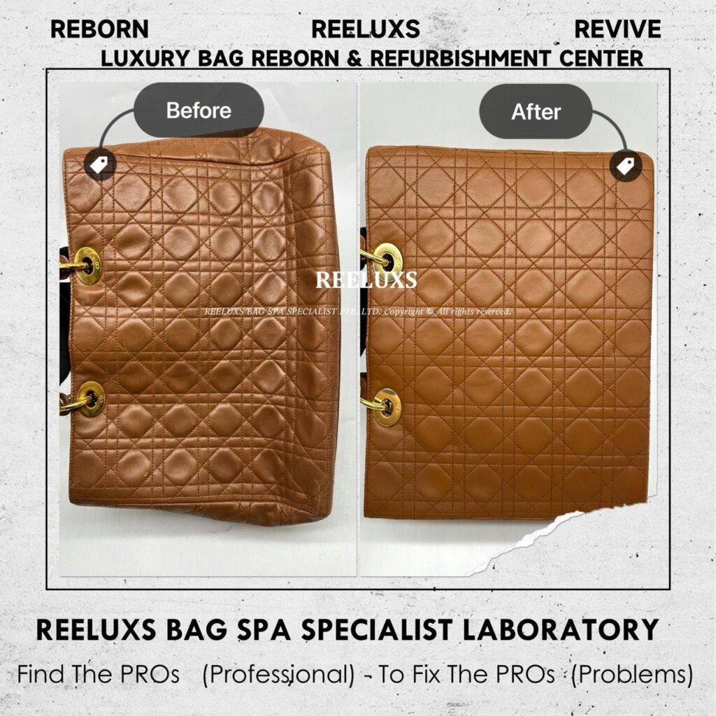 Lambskin Large Size Handbag Leather Scratches Structure Damaged Gold Hardware Faded — frame 10