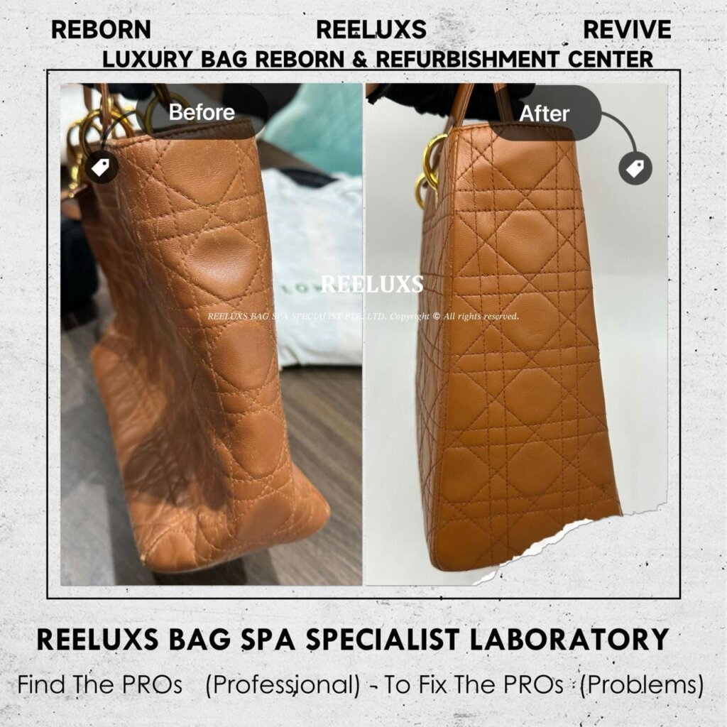 Lambskin Large Size Handbag Leather Scratches Structure Damaged Gold Hardware Faded — frame 9