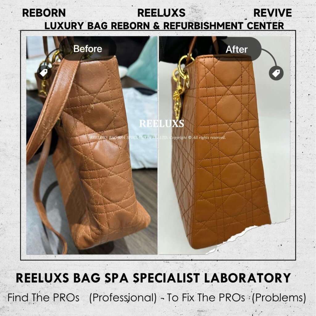 Lambskin Large Size Handbag Leather Scratches Structure Damaged Gold Hardware Faded — frame 8