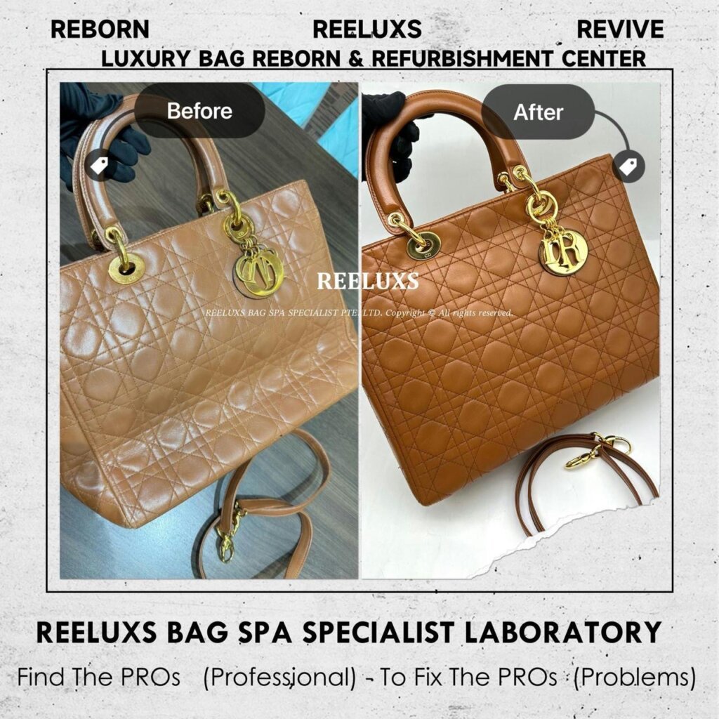 Lambskin Large Size Handbag Leather Scratches Structure Damaged Gold Hardware Faded — frame 7